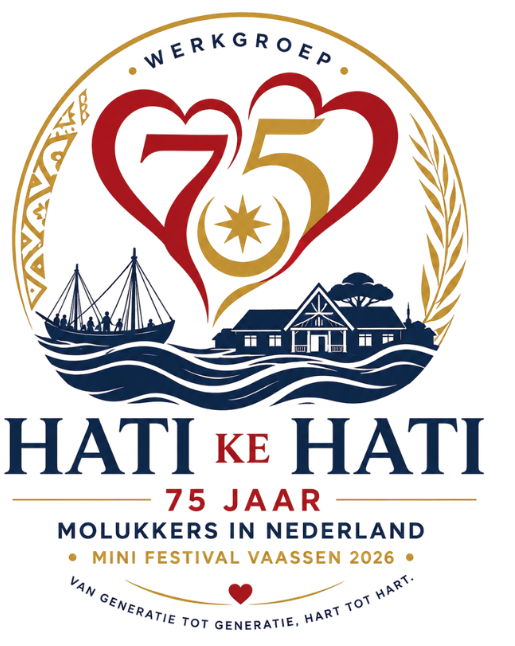 Officieel logo Hati ke Hati — 75 jaar Molukkers in Nederland